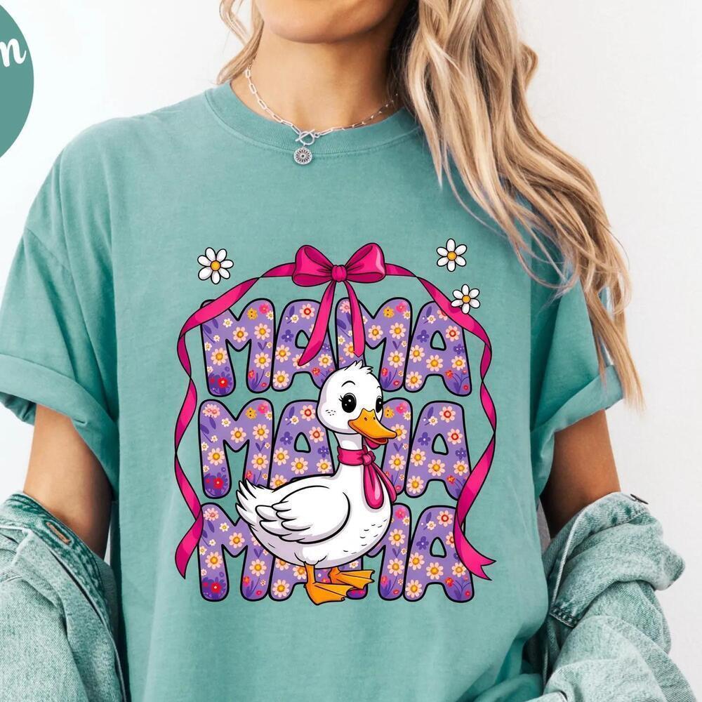 Cute Mama Goose Funny Mother's Day Graphic T-Shirt - Picture 1 of 4